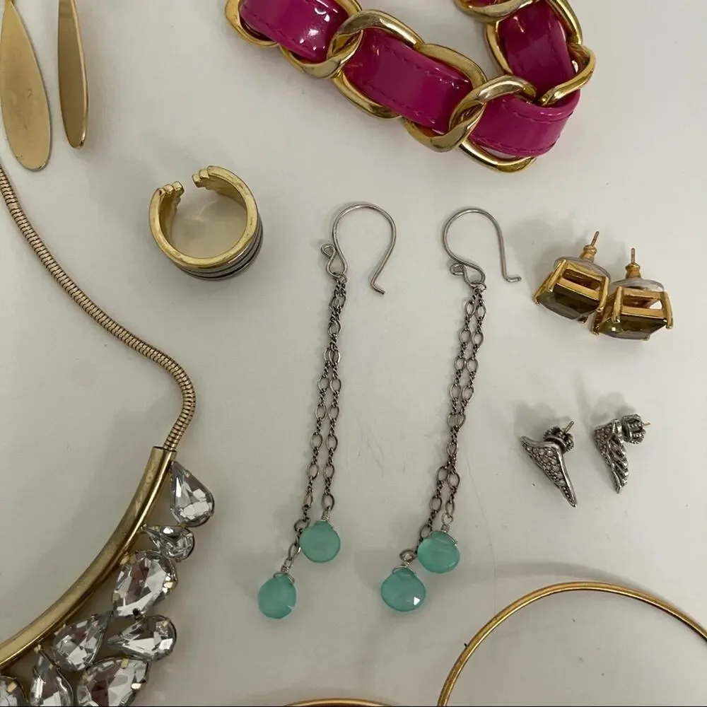 JEWELRY BUNDLE Earrings Bracelets Necklace Includes 11 Items Gold & Silver - Picture 6 of 7